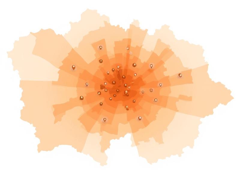 Budapest kerületeinek vásárlóerő térképe hőtérkép stílusban